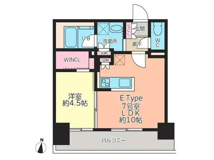 グランドベルヴィ(1LDK/8階)の間取り写真