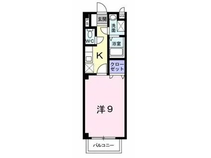アイリス(1K/1階)の間取り写真