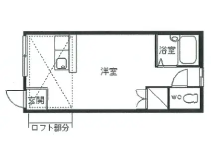 ロイヤルアサカ(ワンルーム/1階)の間取り写真