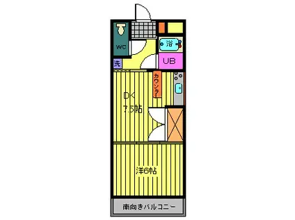 サンシャイン立野(1DK/3階)の間取り写真