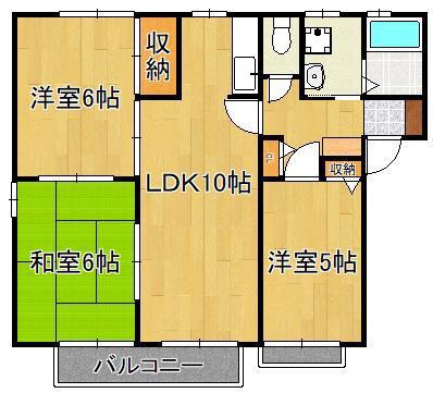 プレミールI(3LDK/2階)の間取り写真