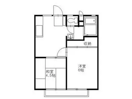 清成ハイツ(2DK/2階)の間取り写真