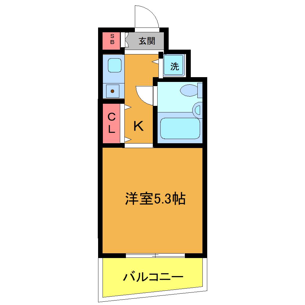 ウィンベルソロ船橋薬円台NO2(ワンルーム/5階)の間取り写真