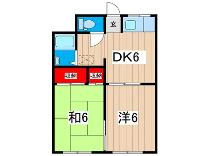 日向ハイツ(2DK/1階)の間取り写真