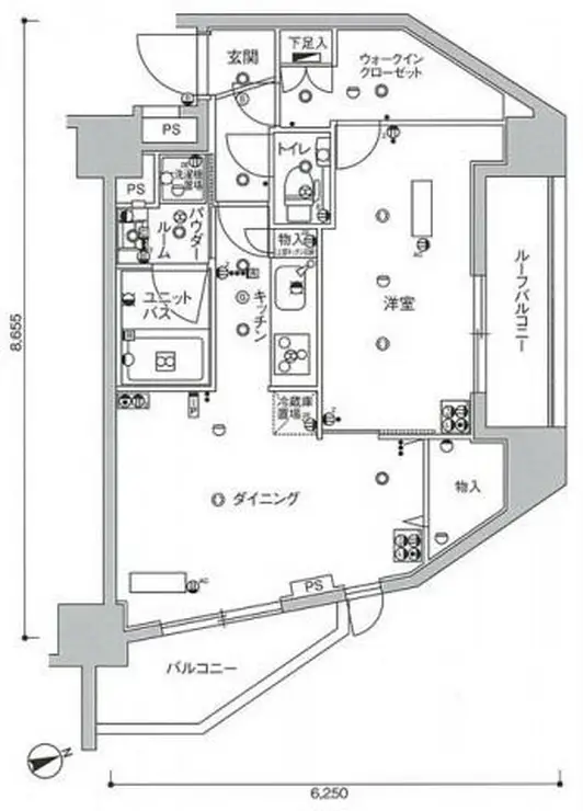 スカイコート蒲田壱番館 5階階 間取り