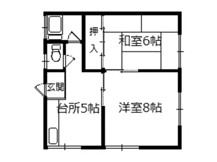 石岡荘(2K/2階)の間取り写真