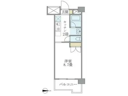 オクトフラッツK(1K/2階)の間取り写真