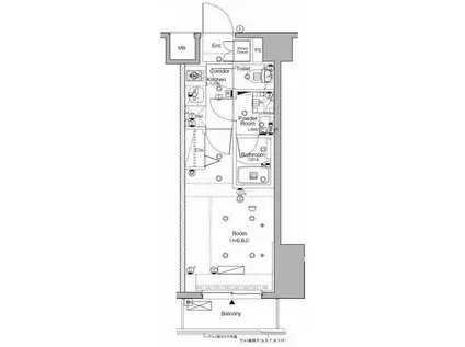 シーフォルム関内II(1K/5階)の間取り写真