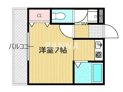 パーソナル永田弐番館(ワンルーム/1階)の間取り写真