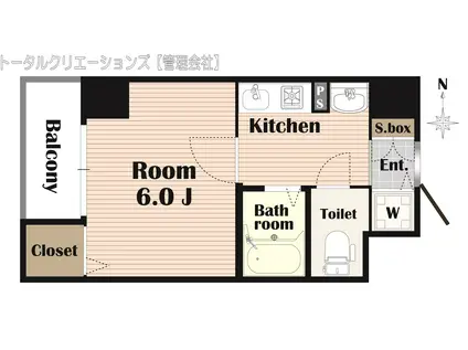 グローディア天満橋(1K/9階)の間取り写真