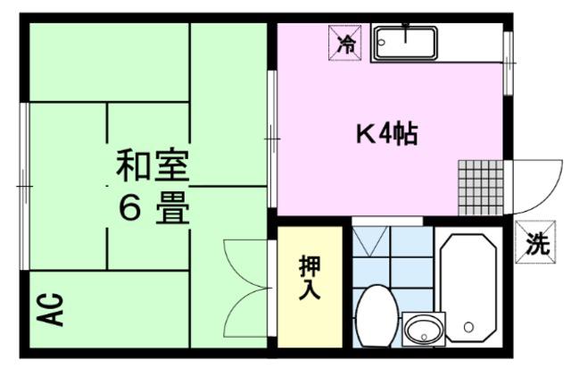 曽根ハウス(1K/2階)の間取り写真