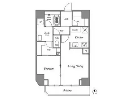 GRAN PASEO 田原町(1LDK/8階)の間取り写真