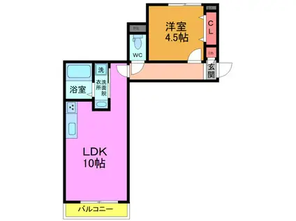 アメニティMII(1LDK/1階)の間取り写真