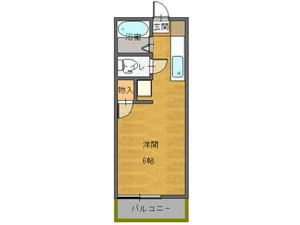 ルピナスB(ワンルーム/1階)の間取り写真