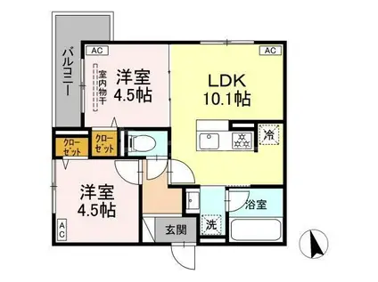 セレスティア高島平II(2LDK/3階)の間取り写真