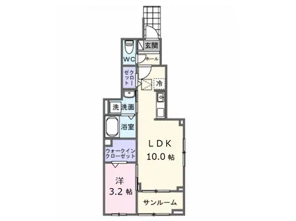 カーサ ブローテVII(1LDK/1階)の間取り写真