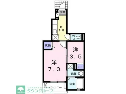 コート・ノース本庄A(1LDK/1階)の間取り写真