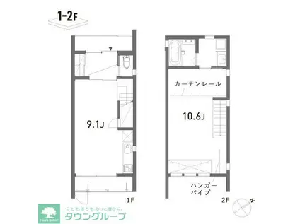 VALO高円寺(1LDK/1階)の間取り写真