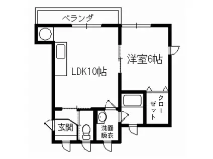 TSハイツ(1LDK/1階)の間取り写真