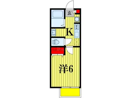 CRELISS南逆井(1K/2階)の間取り写真