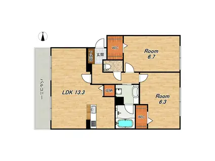 サトリーノ(2LDK/2階)の間取り写真
