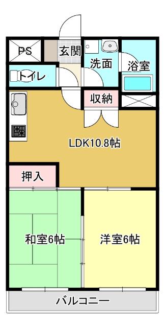 メゾンアイビス(2LDK/2階)の間取り写真