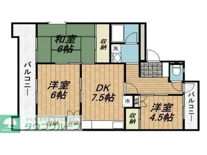 セントラルハウス(3DK/2階)の間取り写真