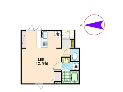 コンフォート駅前II(ワンルーム/1階)の間取り写真