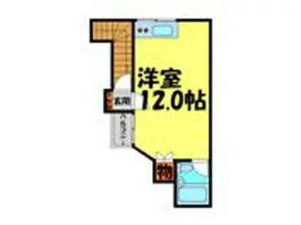 塩川ワンルーム(1K/2階)の間取り写真