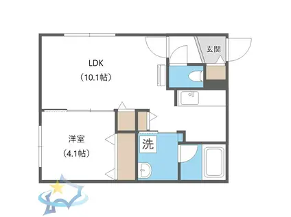 ASTER S14(1LDK/4階)の間取り写真