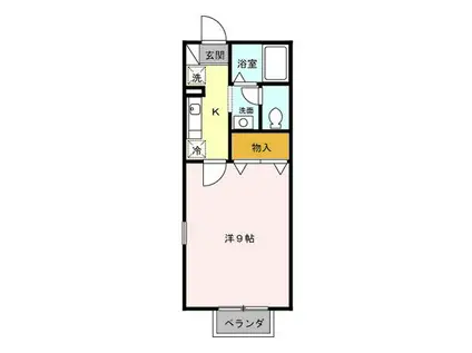 ブランヴェール(1K/2階)の間取り写真