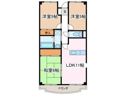 メゾン・ド・レーヴ(3LDK/1階)の間取り写真