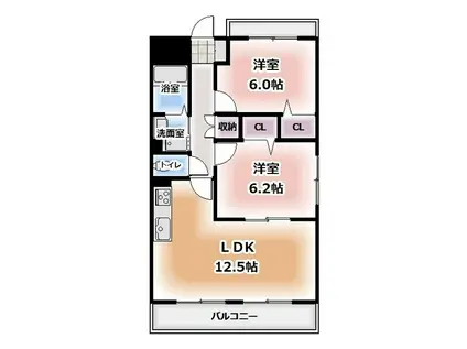 ライヒフロイデ(2LDK/3階)の間取り写真