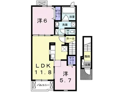 Y・STAGE(2LDK/2階)の間取り写真