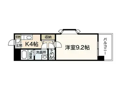 ウィンディア楽々園(1K/7階)の間取り写真