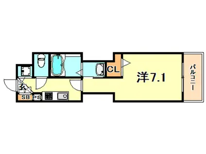 シャーメゾン 神戸(1K/3階)の間取り写真