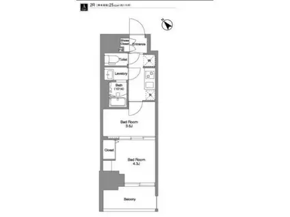 BPRレジデンス王子イースト(2K/8階)の間取り写真