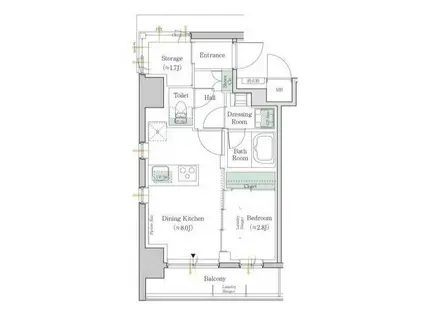 ワンルーフレジデンス錦糸町(1SLDK/6階)の間取り写真