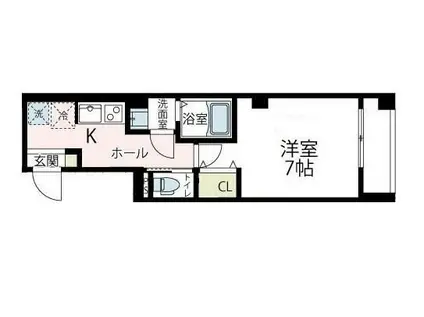 ヴィレッジ田奈(1K/4階)の間取り写真