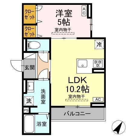 コルザ南台(1LDK/3階)の間取り写真