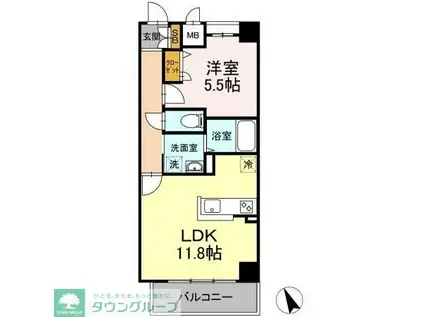 ベルファミーユ高根台II(1LDK/4階)の間取り写真