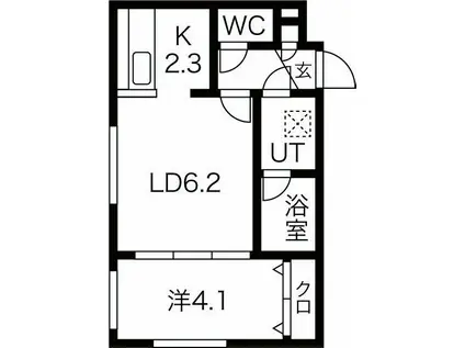 URBAN PARK平岸(1LDK/2階)の間取り写真