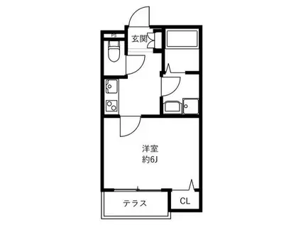 グランシャレー堀切菖蒲園III(1K/1階)の間取り写真