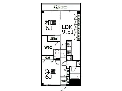 エルハイム西横浜(2LDK/4階)の間取り写真