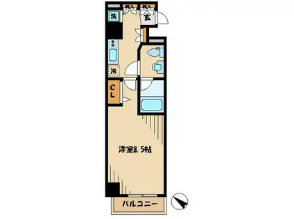 PRIMAL GOTANDA(1K/3階)の間取り写真