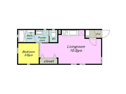 GREAT JOURNEY(1LDK/1階)の間取り写真