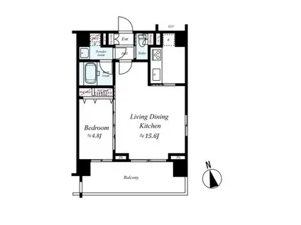 フュージョナル浅草(1LDK/6階)の間取り写真