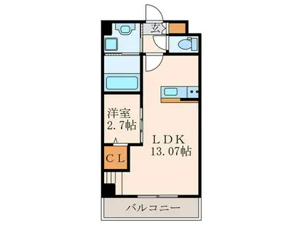 エミネント水巻駅前(1LDK/6階)の間取り写真