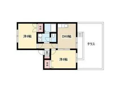 アルタ ビスタB棟(2DK/1階)の間取り写真