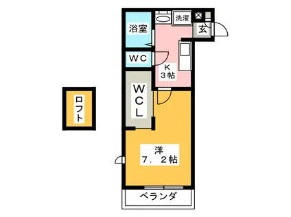 宝レジデンス(1K/3階)の間取り写真